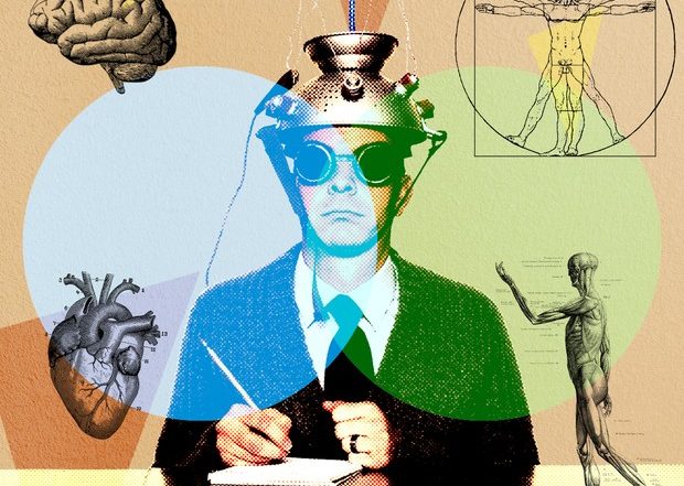 Illustration of man reflecting on himself