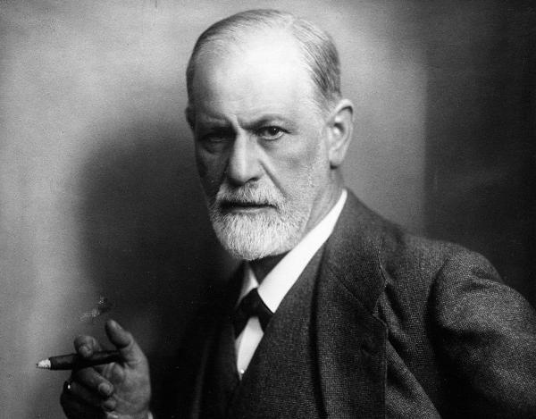 Portrait of Sigmung Freud holding a cigar
