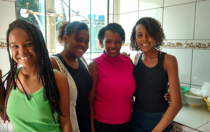 Deia and her daughters in their creche in Rio De Janeiro